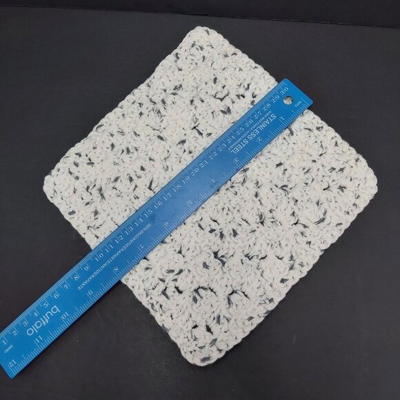 Crochet Eco-Friendly Spa Set 11 Pieces Cloth Pads Mitt Pouches White Gray New - Picture 6 of 15